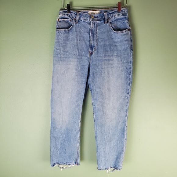 Abercrombie & Fitch Womens Light Ankle Straight Ultra High Rise Jeans Size 30 - Picture 1 of 9